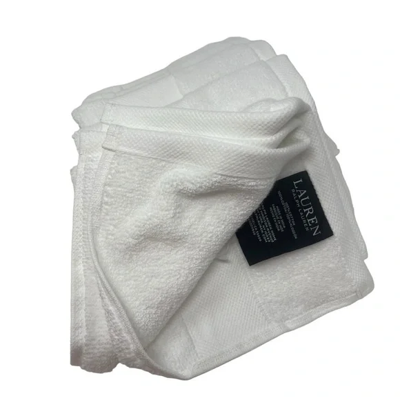 Lauren Ralph Lauren Wescott Sailcloth White set of 6 Wash cloths NWT - Picture 5 of 7